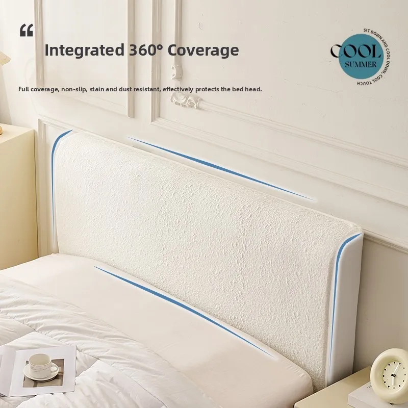 

Summer Ice Silk Universal Soft Backrest Bedside Cover up Dustproof Protector Simple Style New 2026 Proof Cool Feeling