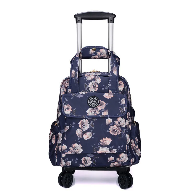 High-end Spinner Wheel Waterproof Printed Trolley Bag Can Be Carried and Pulled and Carried Trolley Backpack Luggage