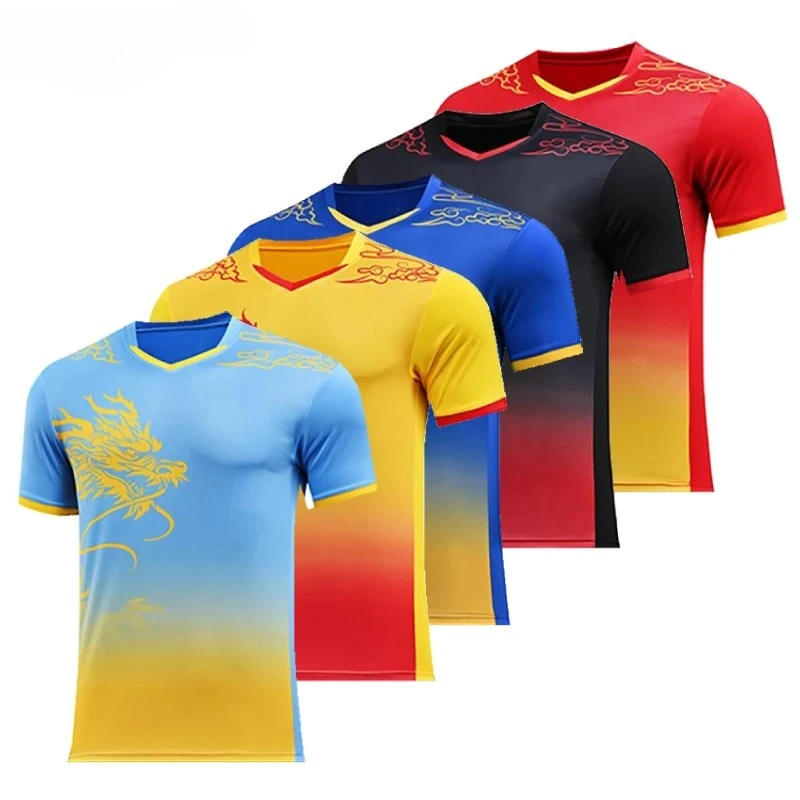 China Dragon Tennis Shirt for Men Women Quick Dry Couple Table Tennis Badminton T-shirt Short Sleeve Ping Pong Uniform Tops