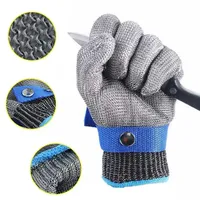 Anti-cut Gloves Safety Cut Proof Stab Resistant Stainless Steel Wire Metal Mesh Butcher Protect Meat Cut-Resistant Gloves ANSIA5