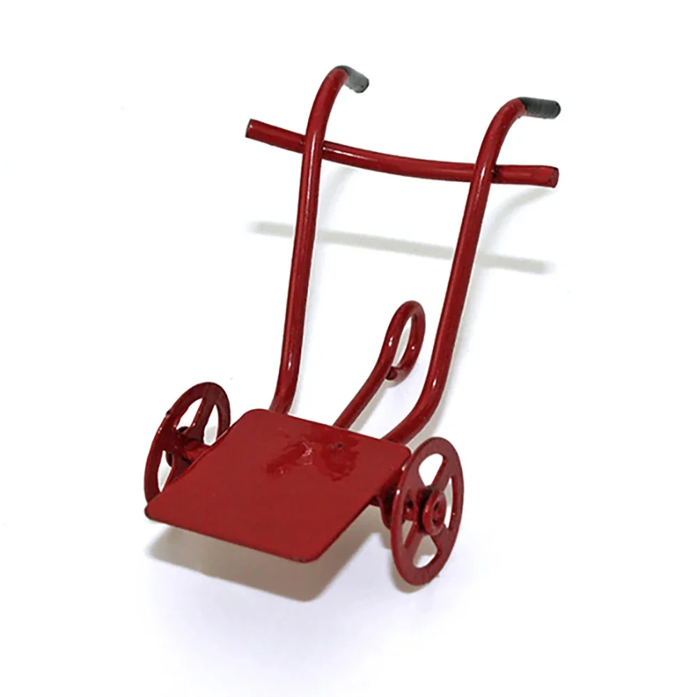 1/12 Dollhouse Miniature Accessories Mini Metal Trolley Simulation Handcart Model for Doll House Decoration ob11