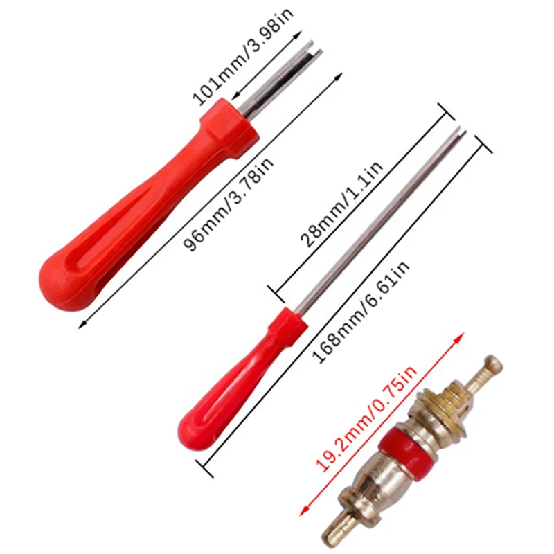 Tire Valve Core Removal Tools Wrench Plastic Handle Iron Plated Wrench Core Repair Hand Tool for Car Bike Bicycle Motorcycle