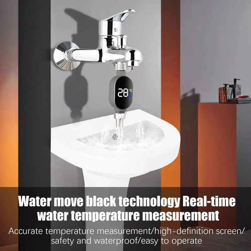 LED Shower Temperature Gauge Water Temperature Meter With LED Display Waterproof Bath Thermostat For Home Bathroom Kitchen