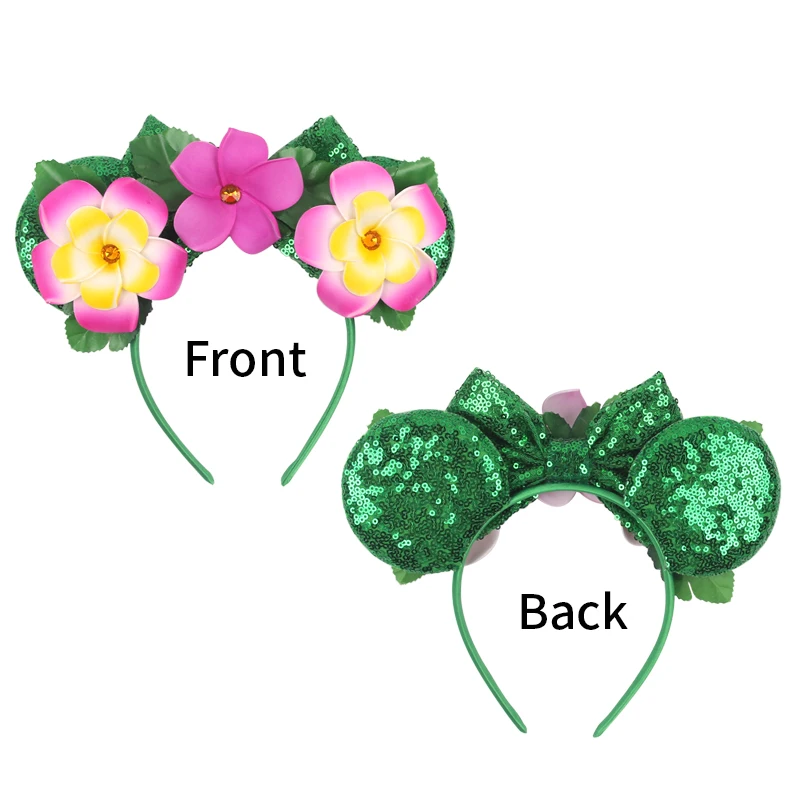 2024 Disneyland Dumbo Mickey Ears Headband Stitch Sequin Bow Hairband Girls Boys Festival Party Cosplay DIY Hair Accessories