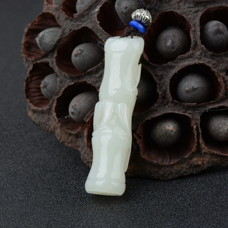 

Hetian white jade pendant men women, a symbol of continuous progress and prosperity, suitable perso