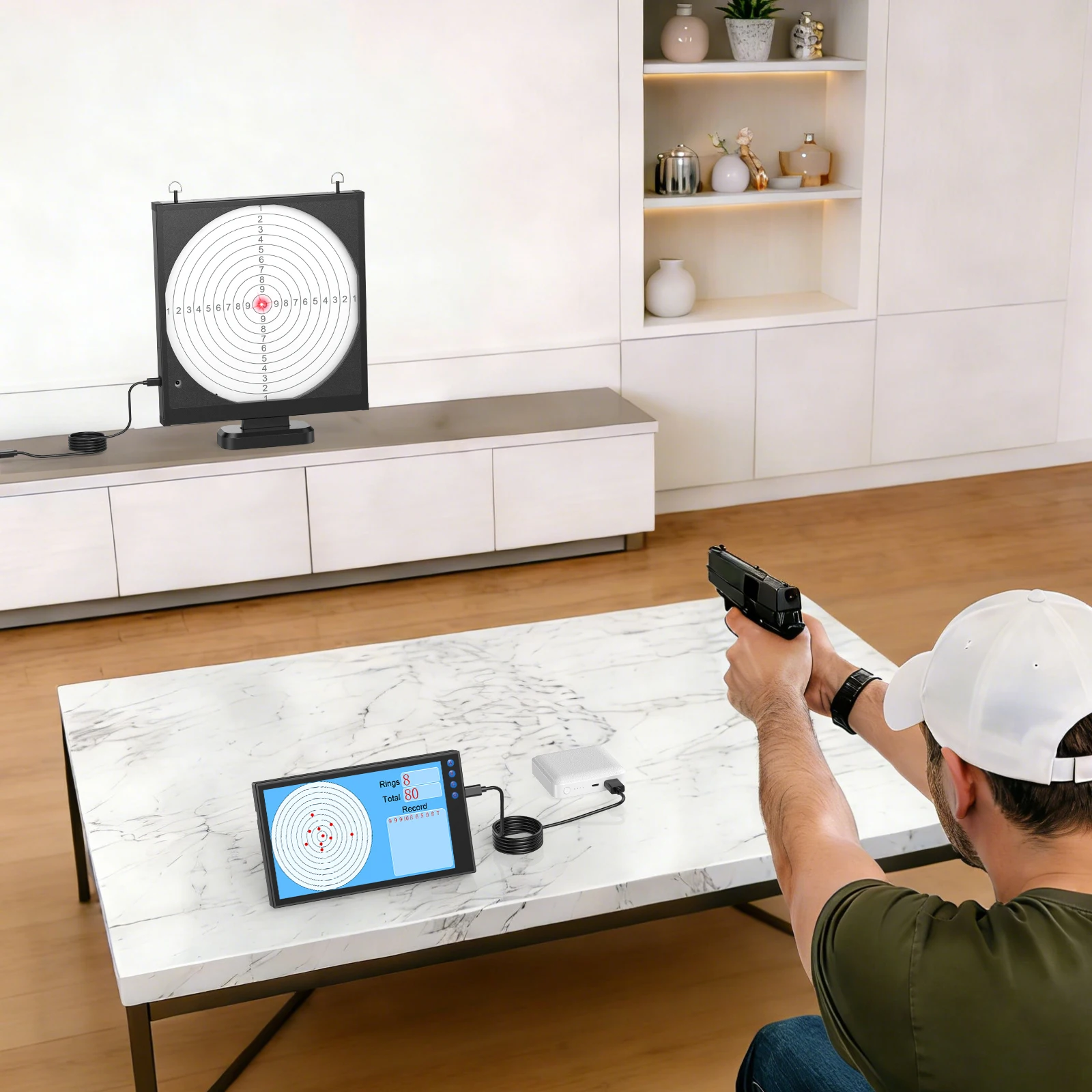 

10 Player Dry Fire Laser Target Type-C Powered Wall-Mounted Desktop Shooting Target.