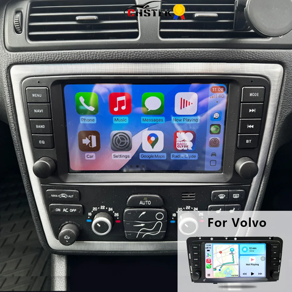 CHSTEK Android 14 Multimedia Player Carplay GPS WIFI 4G Car Radio Stereo For Volvo XC70 V40 V70 S60 S40 2005 2006 2007 2008 2009