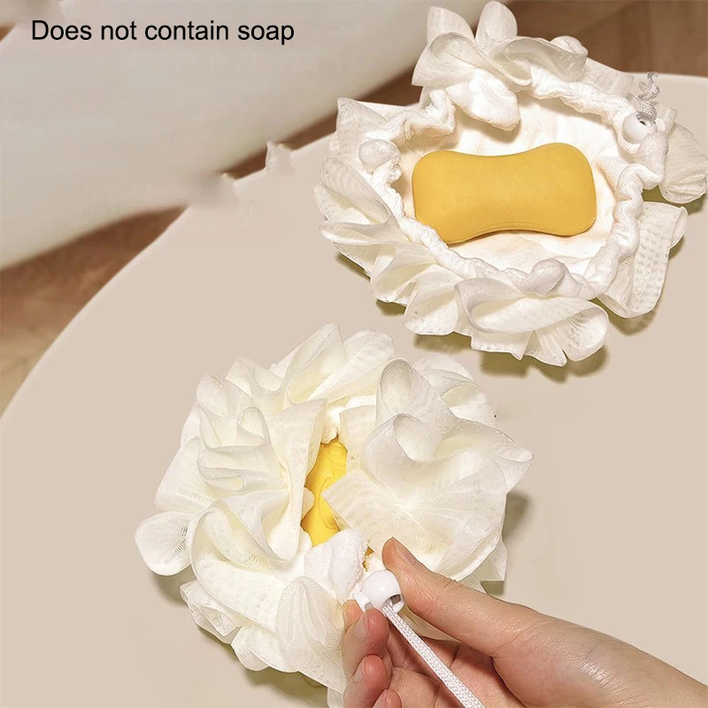 

1 шт., мягкая губка из люфы, шарик для ванны - дозатор мыла и скраб для тела 2-в-1, отшелушивающий шарик для душа для мужчин и женщин