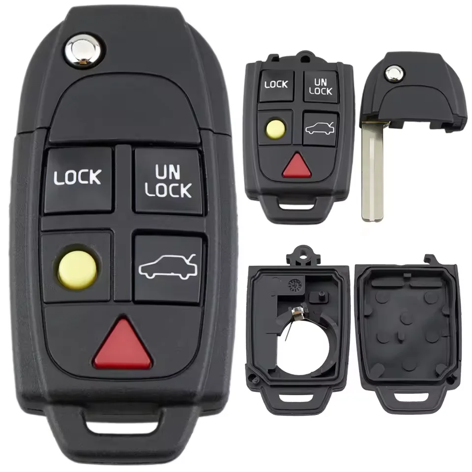 Carcasa de Repuesto para Llave de Coche con Control Remoto de 5 Botones para VOLVO S60 2000-2009 / S80 /V70 XC70 XC90 1999-2013