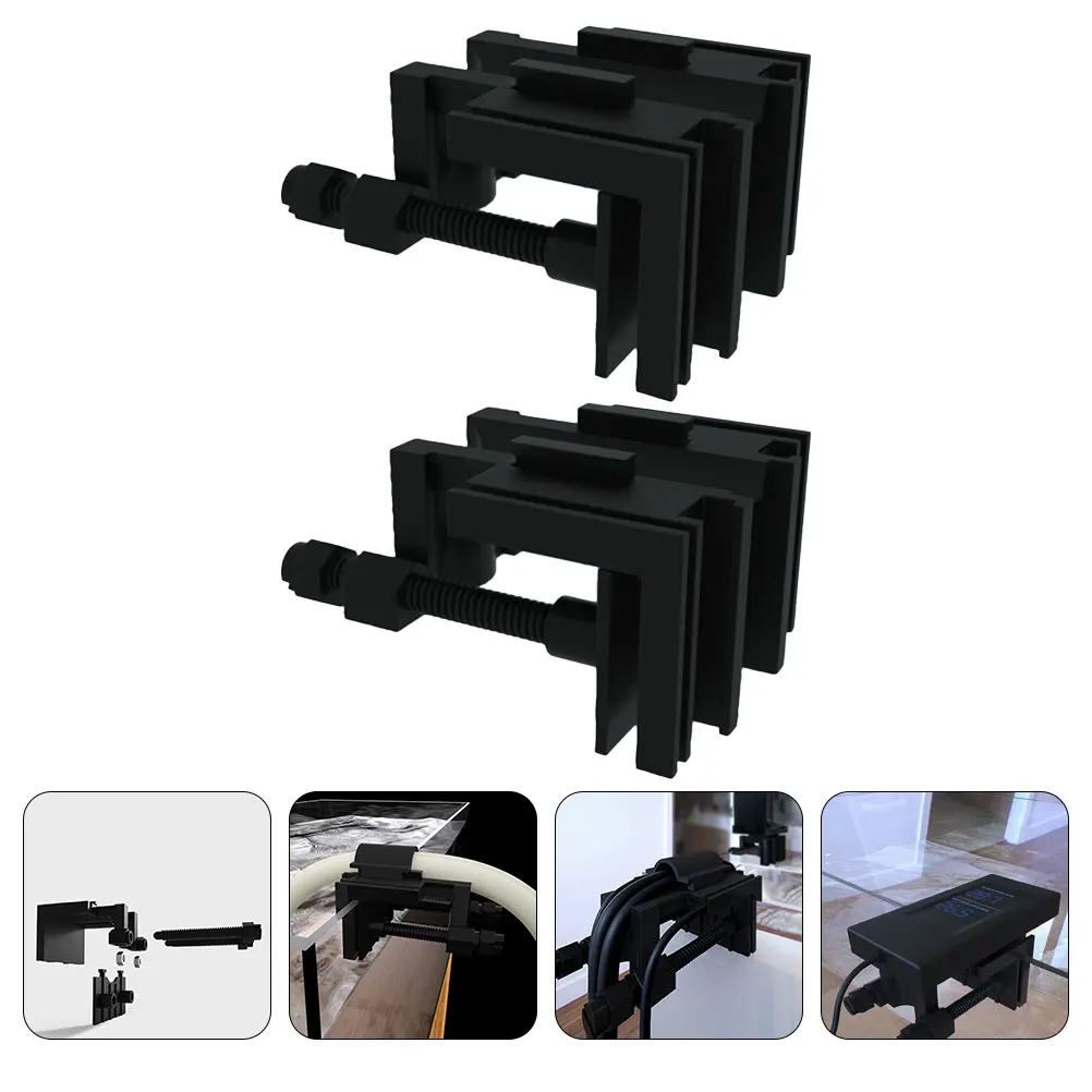 

2pcs Aquarium Water Pipe Clamp Fish Tank Filter Clip Acrylic Durable Space-Saving Pipe Holder For Tank Filter Inlet Hose Clamp
