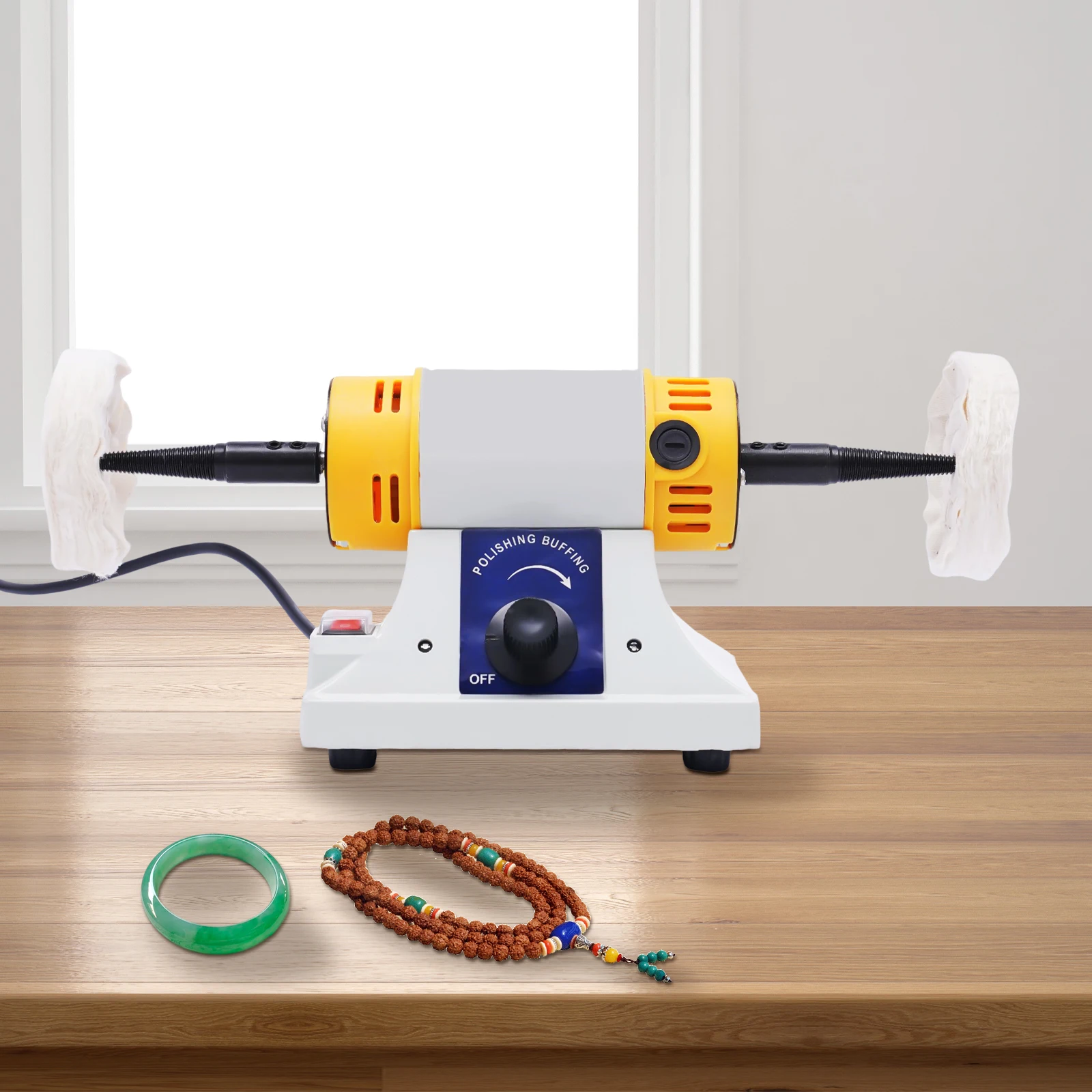 Polisseuse à double tête 320W, vitesse réglable, broyeur de table, polisseuse de bijoux, tour d'établi, outil de polissage