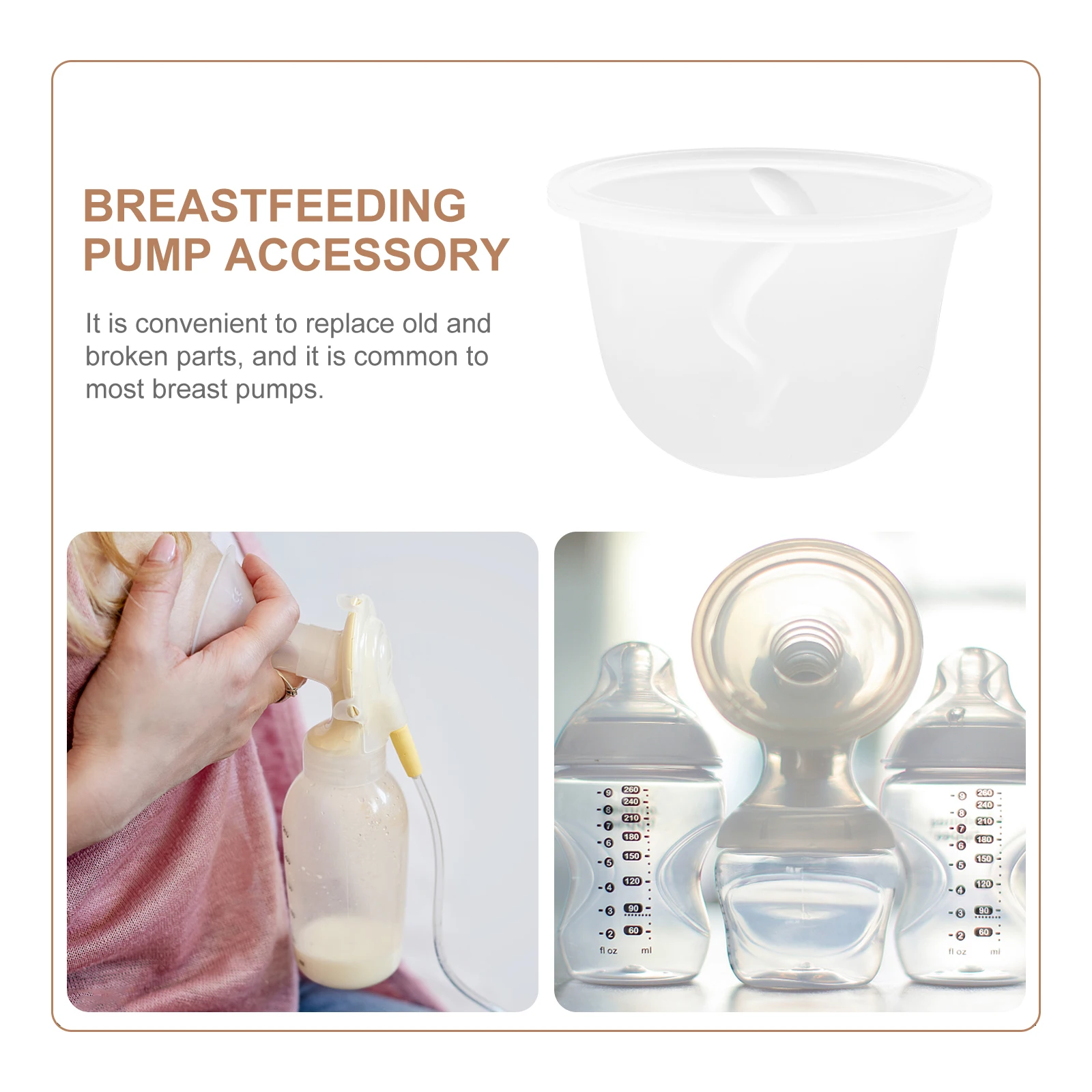 

5pcs Silicone Accessories Electric Bowls Transparent Practical Breastfeeding Bowl Portable Breast Pump Tool Convenient