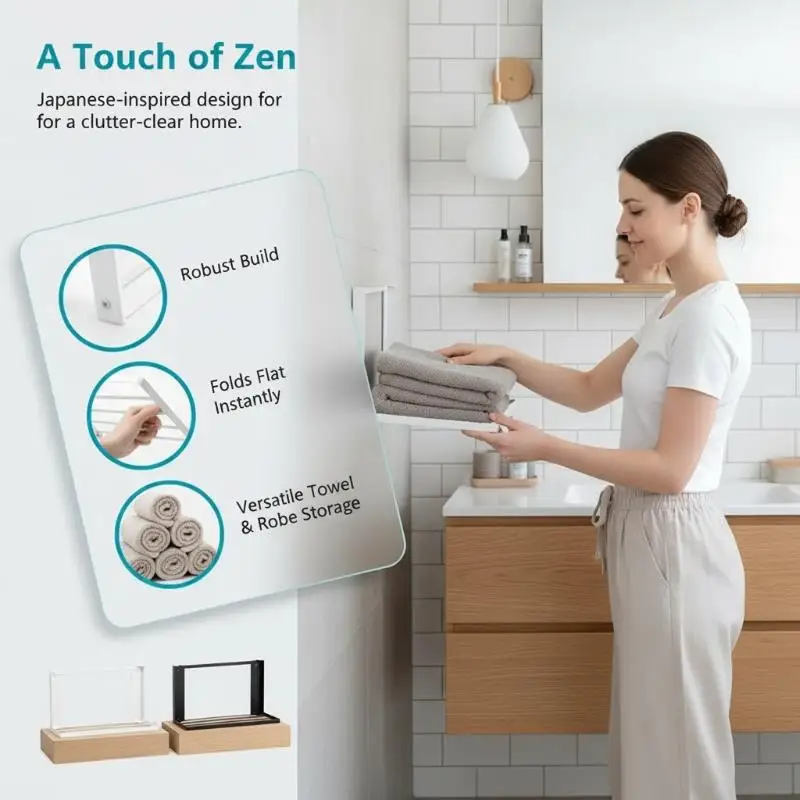 Rust-Proof Magnetic Washing Machine Storage Rack Foldable Balcony Organizer for Wet Towel Dirty Clothes Storage