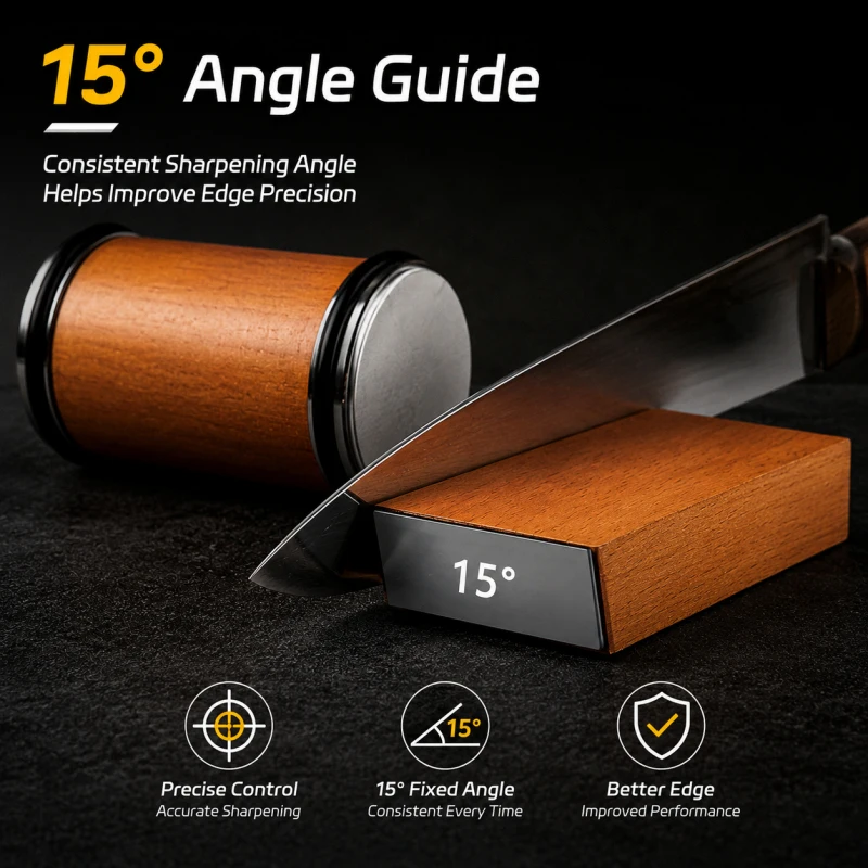 Aluminum Alloy Roller Knife Sharpener, Emery Grinding Wheel Cylinder, Professional Kitchen Blade Honing Tool, Portable Sharpenin
