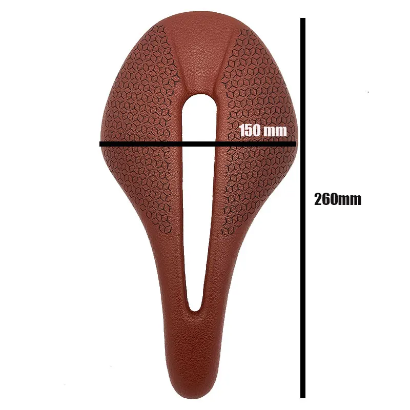 TS002 Full Carbon Fiber Brown Black Road Mountain Bike Hollow Soft Bicycle Saddle