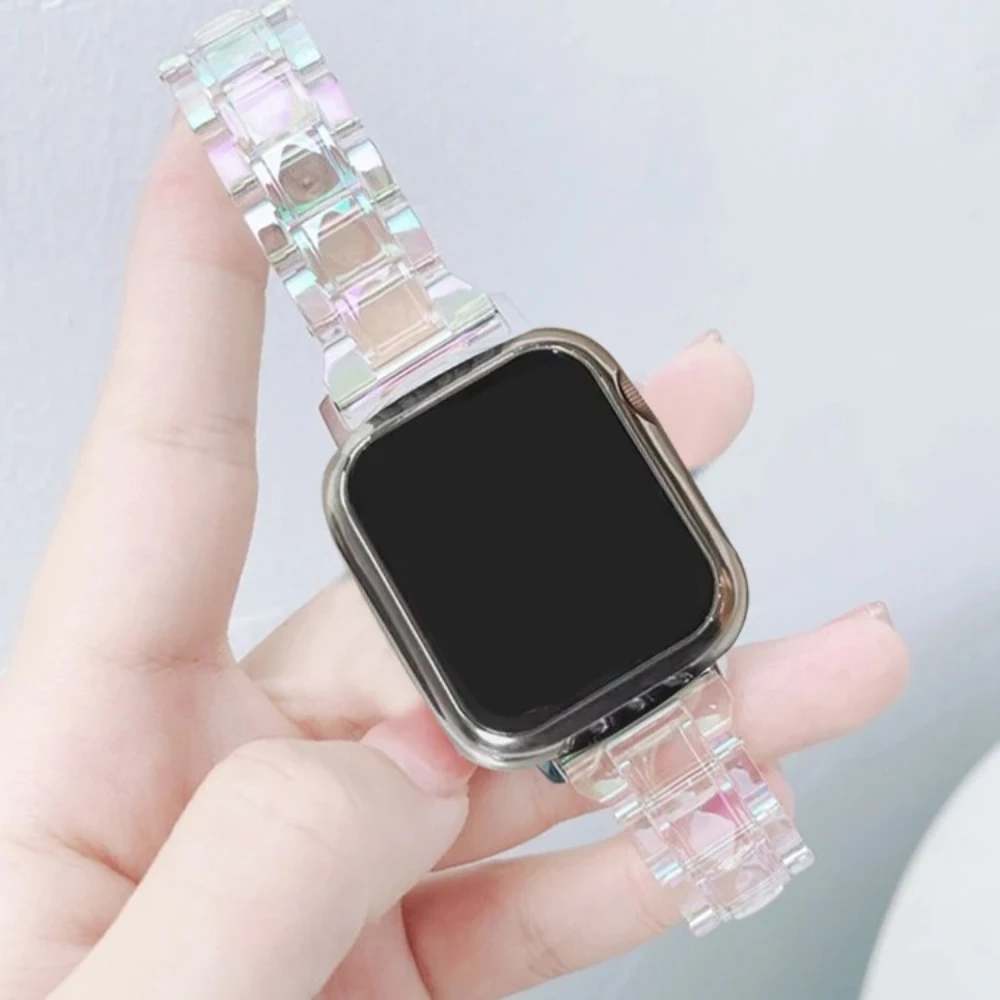 Bling Laser Strap for Apple Watch Band 10 11 42mm 46mm for Iwatch 9 8 7 41 45mm 40mm 44mm Correa Bracelet for Ultra 3 2 1 49mm