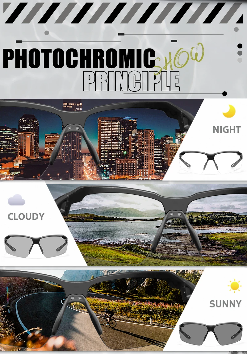 SCVCN Photochrome Radfahren Gläser Laufen Outdoor Sonnenbrille Männer Stoßfest Taktische Brille Outdoor Airsoft Schießen Gläser – Detail 2