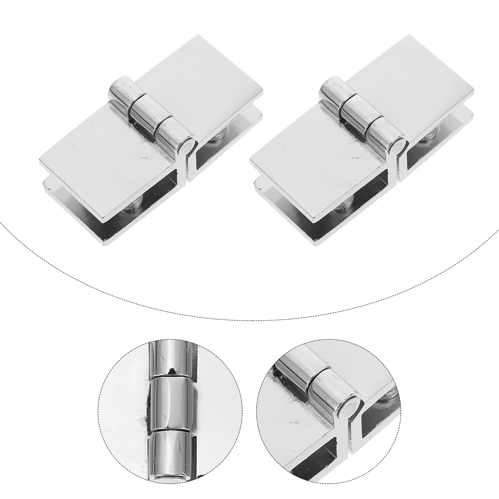2Pcs Sturdy Cabinet Door Hinges Zinc Alloy Material Non-Perforated Hinge for Efficient Installation Glass Hinge
