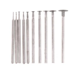 10PCS Grinding Bit Dremel Accessory 2.35mm Ultra-Thin T Head Shank Diamond Mounted Point Stone Jade Carve Polish Engrave Tool