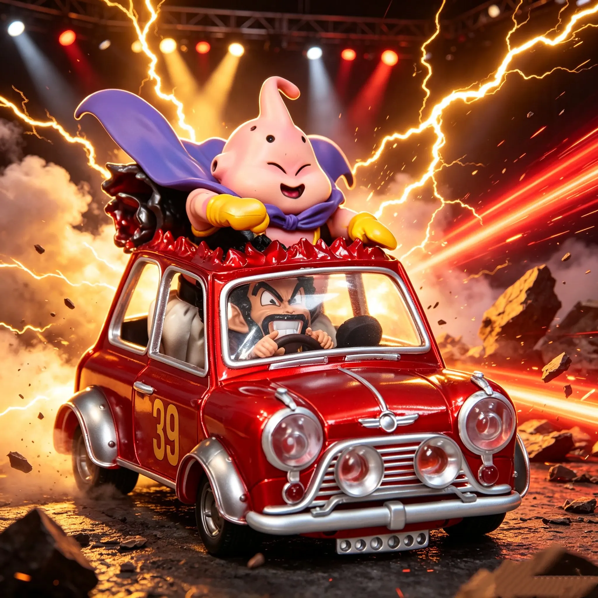 12cm Dragon Ball Z Fat Buu Anime Figure Majin Buu Figurine Mr. Satan Drive Car Pvc Statue Collectible Model Decoration Toys Gift