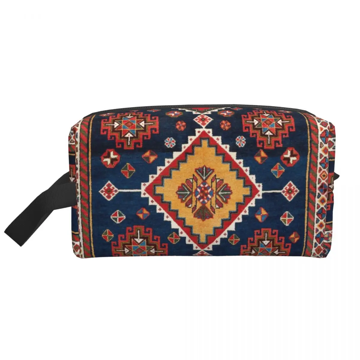 Saco cosmético de grande capacidade, tapete persa antigo, estampa boêmia, étnico geométrico, maquiagem Kilim, sacos de higiene pessoal, personalizado