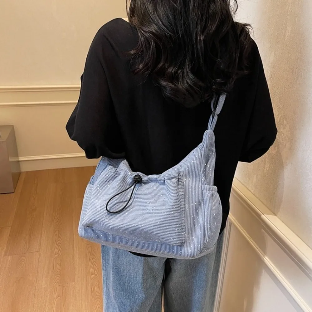 

Легкая мягкая квадратная сумка через плечо, вельветовая сумка-тоут в корейском стиле, универсальная повседневная спортивная сумка через плечо для мальчиков