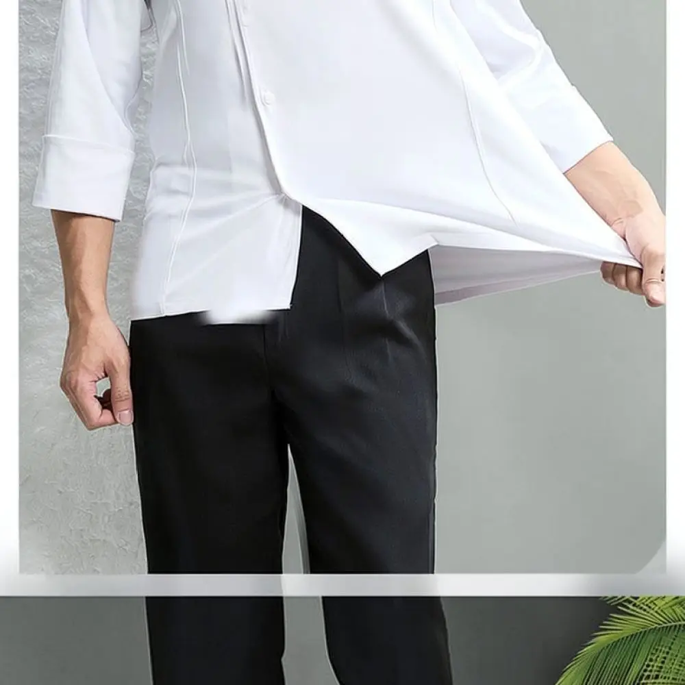 Kitchen Chef Uniform Long Sleeve Waterproof Breathable Work Shirt Unisex Elastic Fabric For Restaurant Cooking Safety Apparel