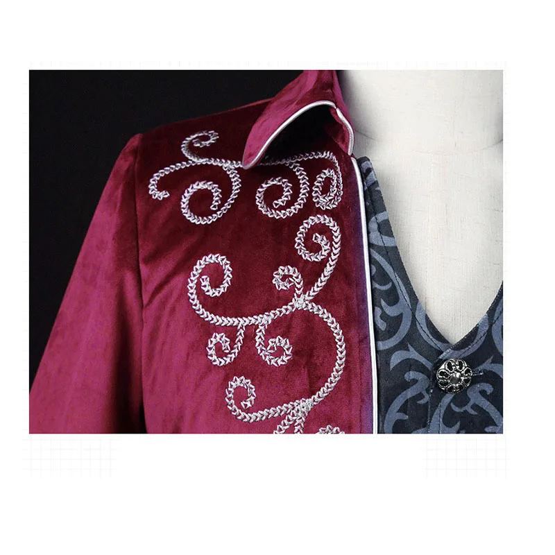 Hot Halloween men's medieval tailcoat steampunk retro Victorian long sleeved windbreaker medieval retro suit prince's men's new