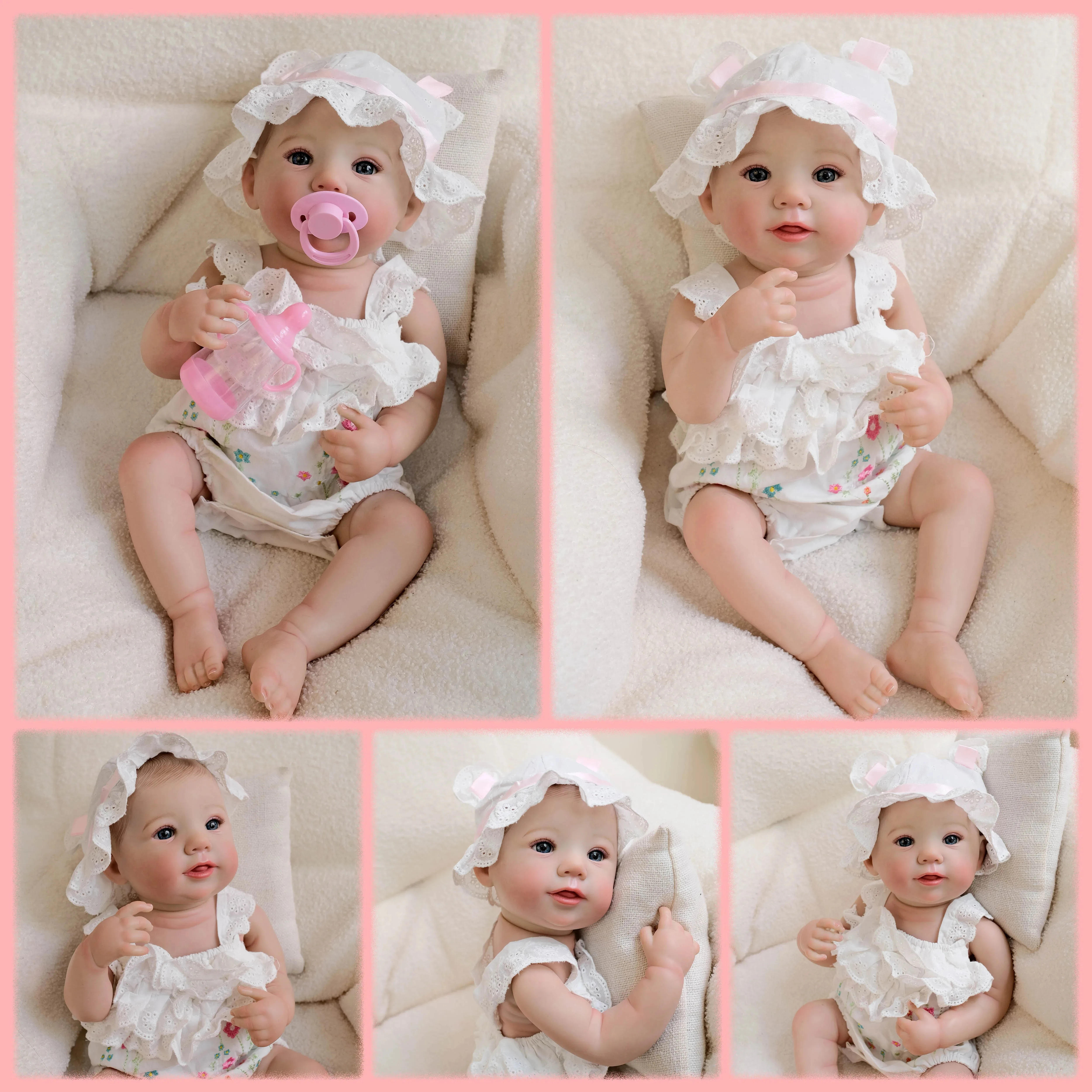 19 inch Abigail Zacht Volledig Vinyl Lichaam Levensechte Reborn Pop Meerdere Lagen Schilderen 3D Huid met Zichtbare Aderen Handgeschilderd Haar