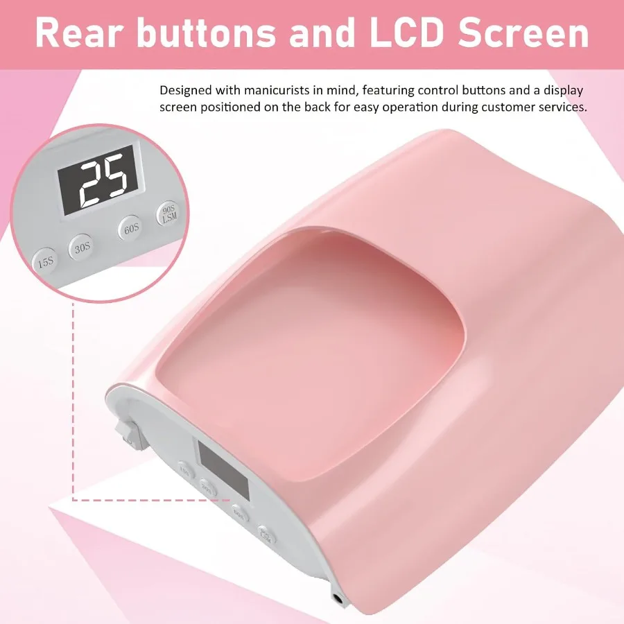 Lampada per unghie UV LED ricaricabile senza fili da 126 WLuce UV professionale per unghie in gel Lampada per polimerizzazione gel con sensore automatico a 4 impostazioni timer