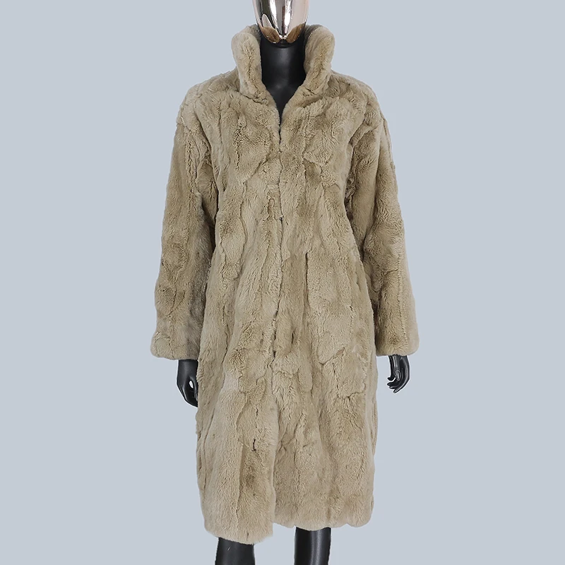 FURYOURSELF 2023 Fashion Long Natural Real Rex cappotto di pelliccia di coniglio giacca invernale donna capispalla Streetwear spessa calda corea allentata