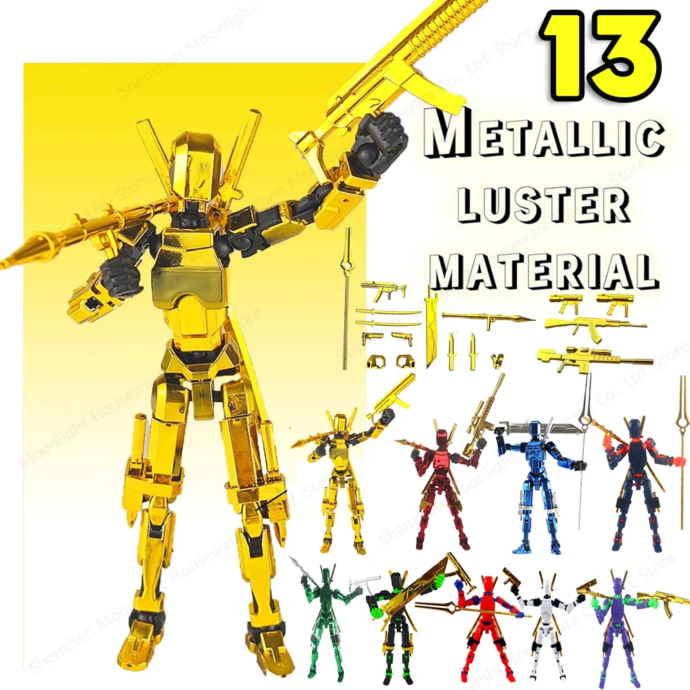 Robot Action Figure 3D Printed With Full Articulation For Stop Motion Figure Dummy Lucky 13 Robot movable figures adult toys