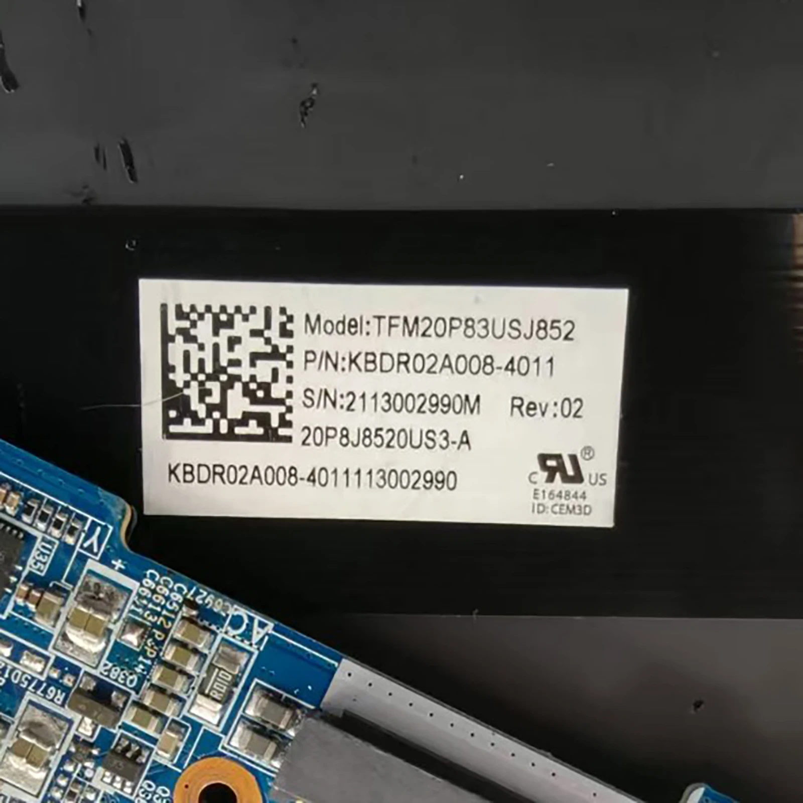 US Layout for PN PH6TRX12214601134 TFM20P83USJ852 KBDR02A008-4011/4013 laptop keyboard