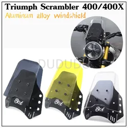 Modified Windshield Aluminum Alloy Transparent Small Windshield Decoration New For Triumph Speed 400 Speed400 Scrambler 400X