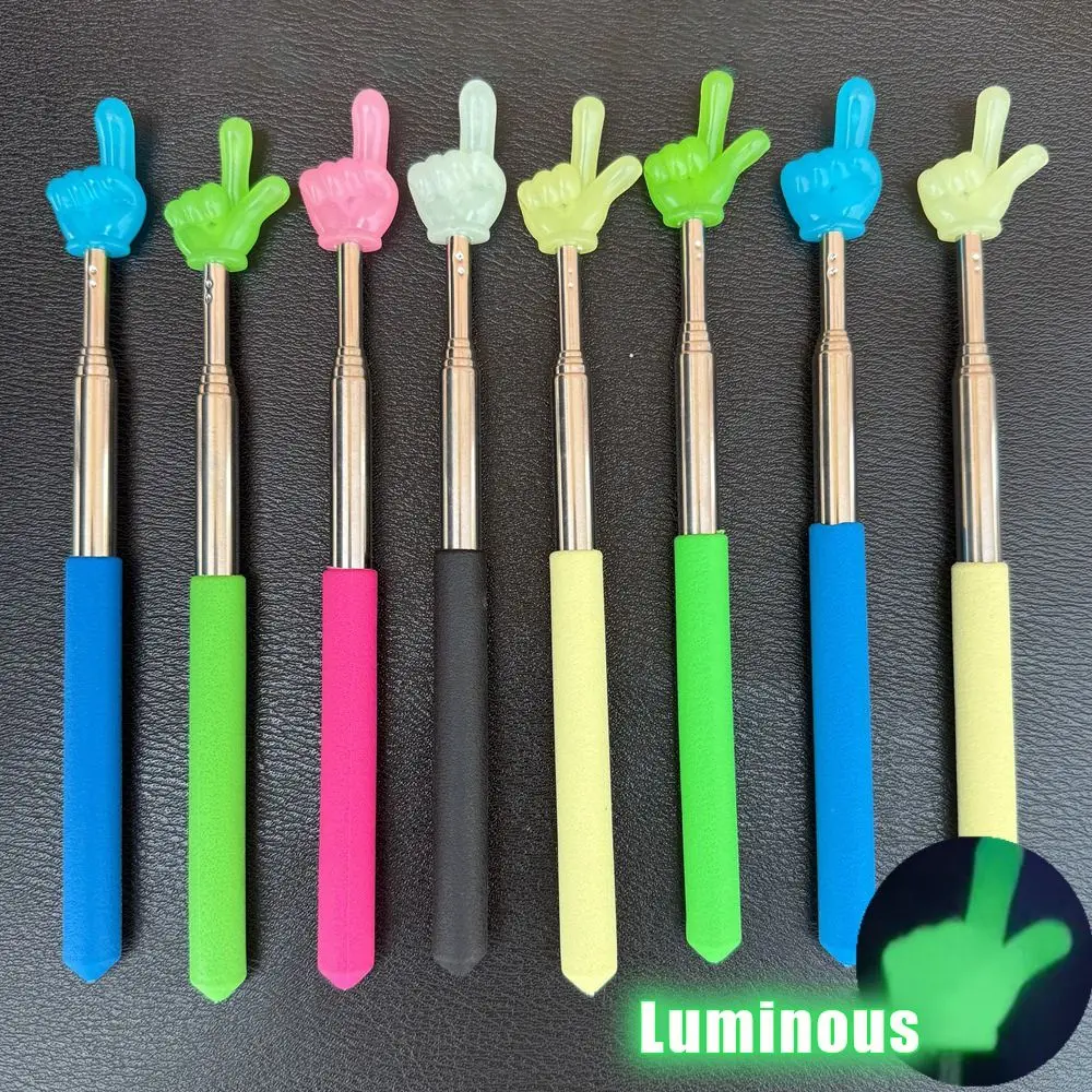 Stainless Steel Teaching Pointer Finger Design Telescopic Rod Teaching Stick Luminous Finger Reading Sticks