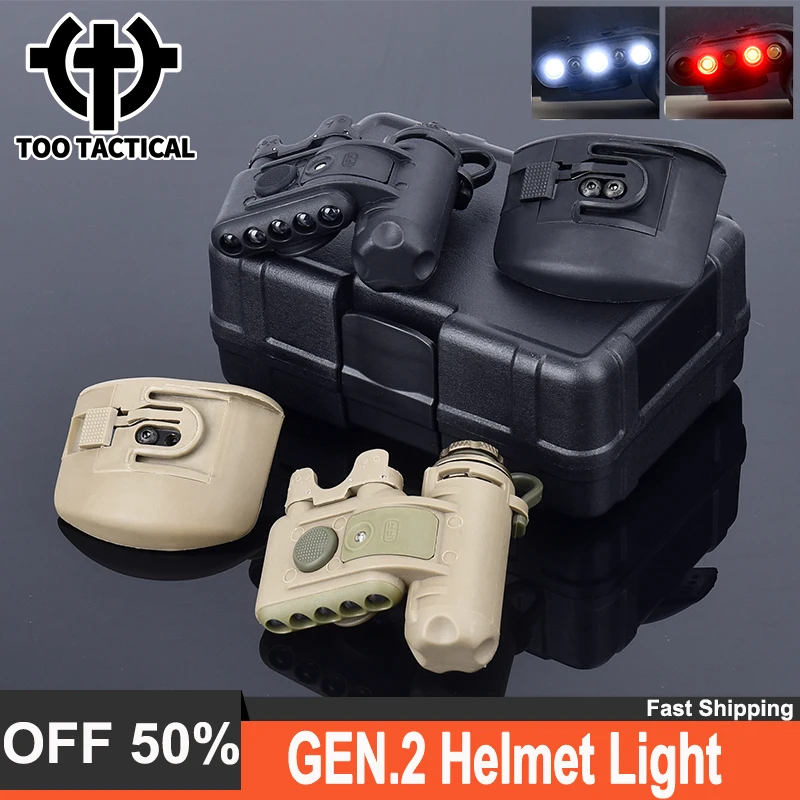 Tactical Wadsn Second Generation Helmet Lights IFF White LED Red Helmets Light Outdoor Hunting Accessories For Hat 20MM Rail