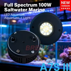 A7S III WiFi App Phone Control Full Spectrum 100W Saltwater Marine LED Aquarium Light for Coral Reef Fish Tank
