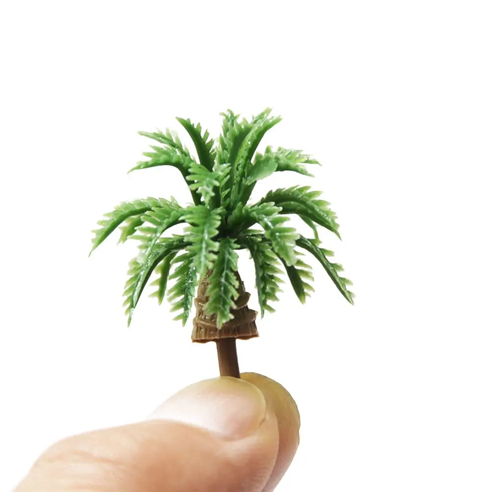 20pcs 2/2.5/3/3.5/4cm DIY Sand Table Scene Micro Landscape Plastic Tree Mini Cocoa Palm Model Coconut Tree Model Micro Landscape