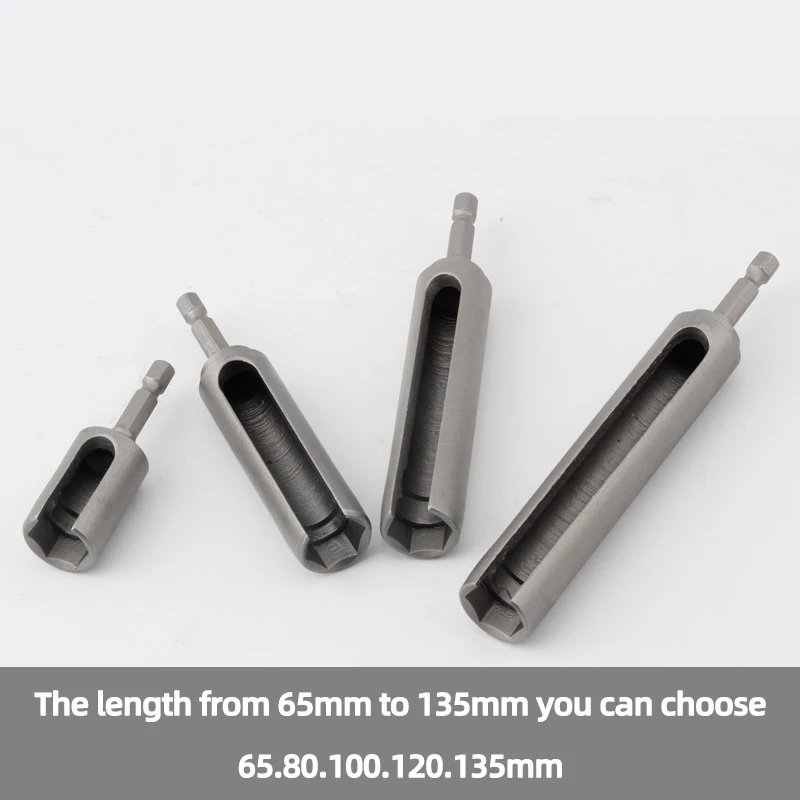 65.80.100.120.135mm Length Open Hex Nut Driver Socket Slotted Impact Electric Hex Shank Slotted Drill Bit Sockets Wrench Tool