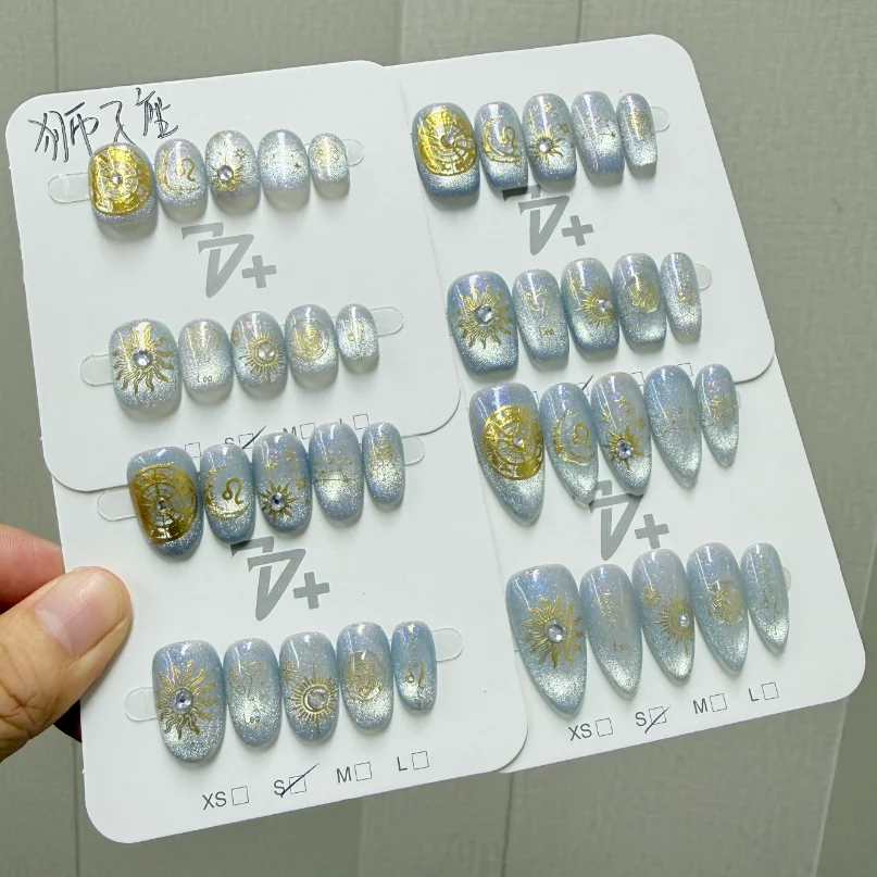 Handcrafted Press On False Nails Mixed Styles Random Shipment Reusable Full Cover Wearable Nails Artificial Nail Tips Nail Art