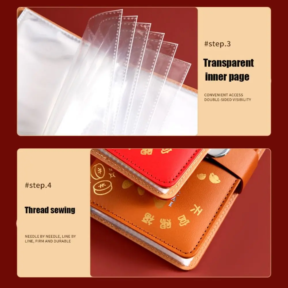 50 แผ่นประหยัดเงิน Binder PU หนัง Refillable Planner Organizer กระเป๋าสตางค์เงินสดซอง Budget Binder ล็อค