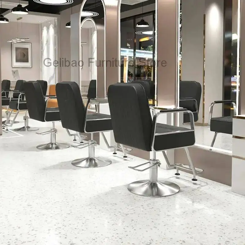 

Vanity Salon Styling Chair Red Barber Swivel Aesthetic Electric Professional Hairdressing Pedicure Manicure Cut Hair Scissors