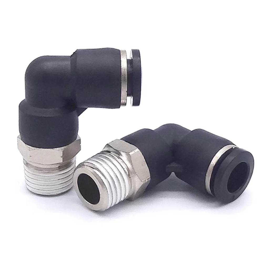 1/8" 1/4" 3/8" 1/2" NPT männlich weiblich 1/8" - 5/8" Zoll Rohr Außendurchmesser Winkelstück pneumatischer Push-to-Connect-Luftanschluss Schnellverschluss – Detail 3