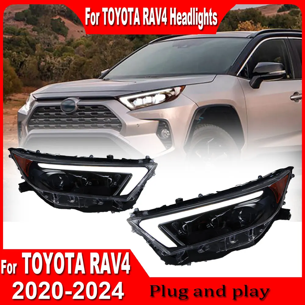 

Фонарь для Toyota RAV4 2020 2021 2022 2023 2024, Модифицированная передняя фара с указателями поворота, дневные ходовые огни в сборе