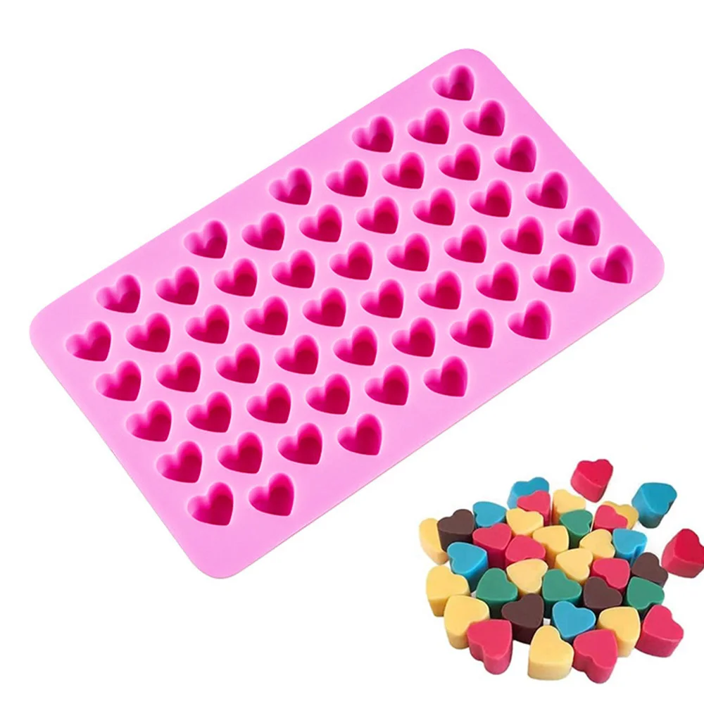 

10pcs Silicone Heart Shape Candy Mold DIY Chocolate Ice Cube Maker Fondant Cake Decorating Tool Non-stick Pastry Baking Tray