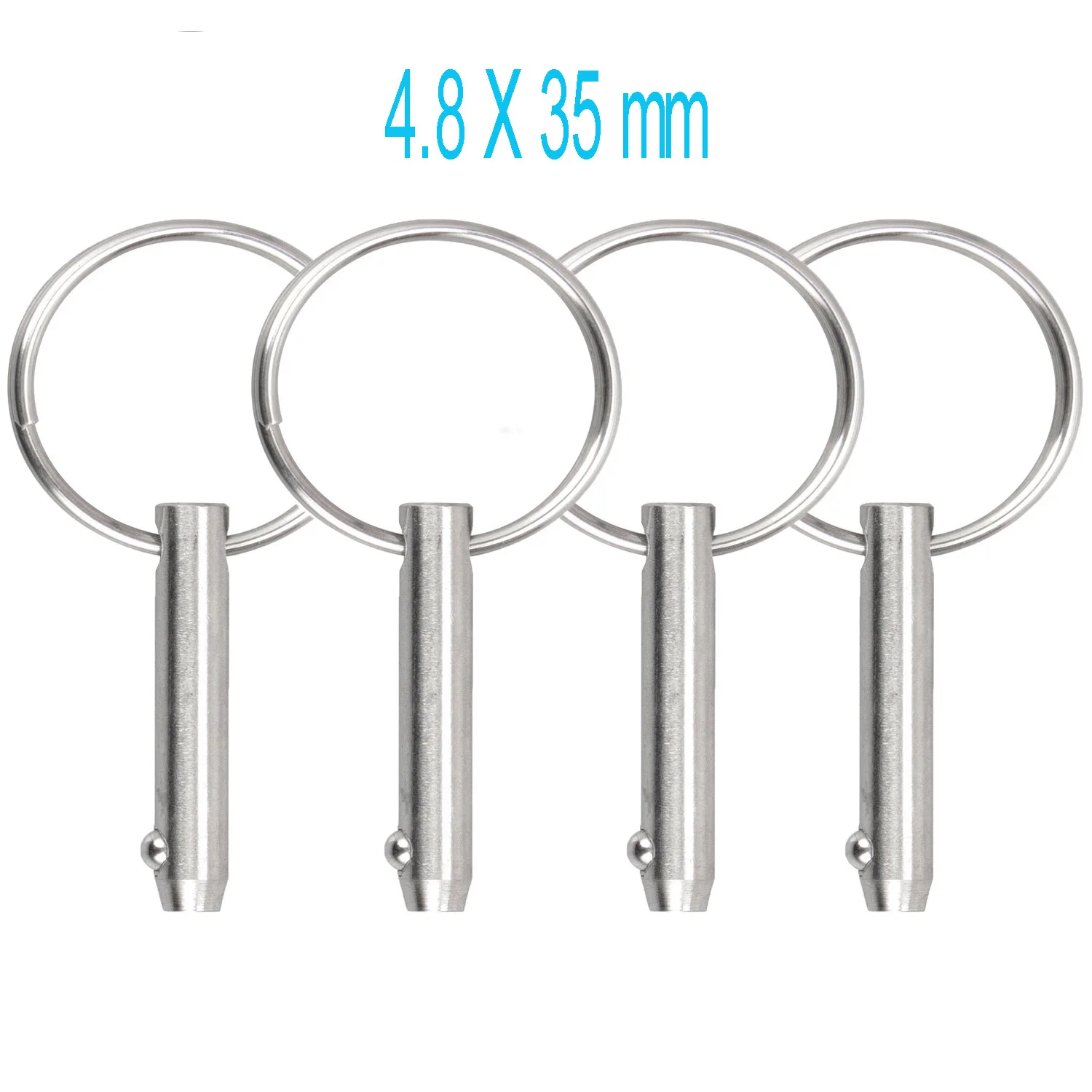 

Marine 316 Stainless Steel Quick Release Pin Bimini Top Pin, Diameter 3/16"(4.8 mm), Overall Length 1.37"(35 mm).