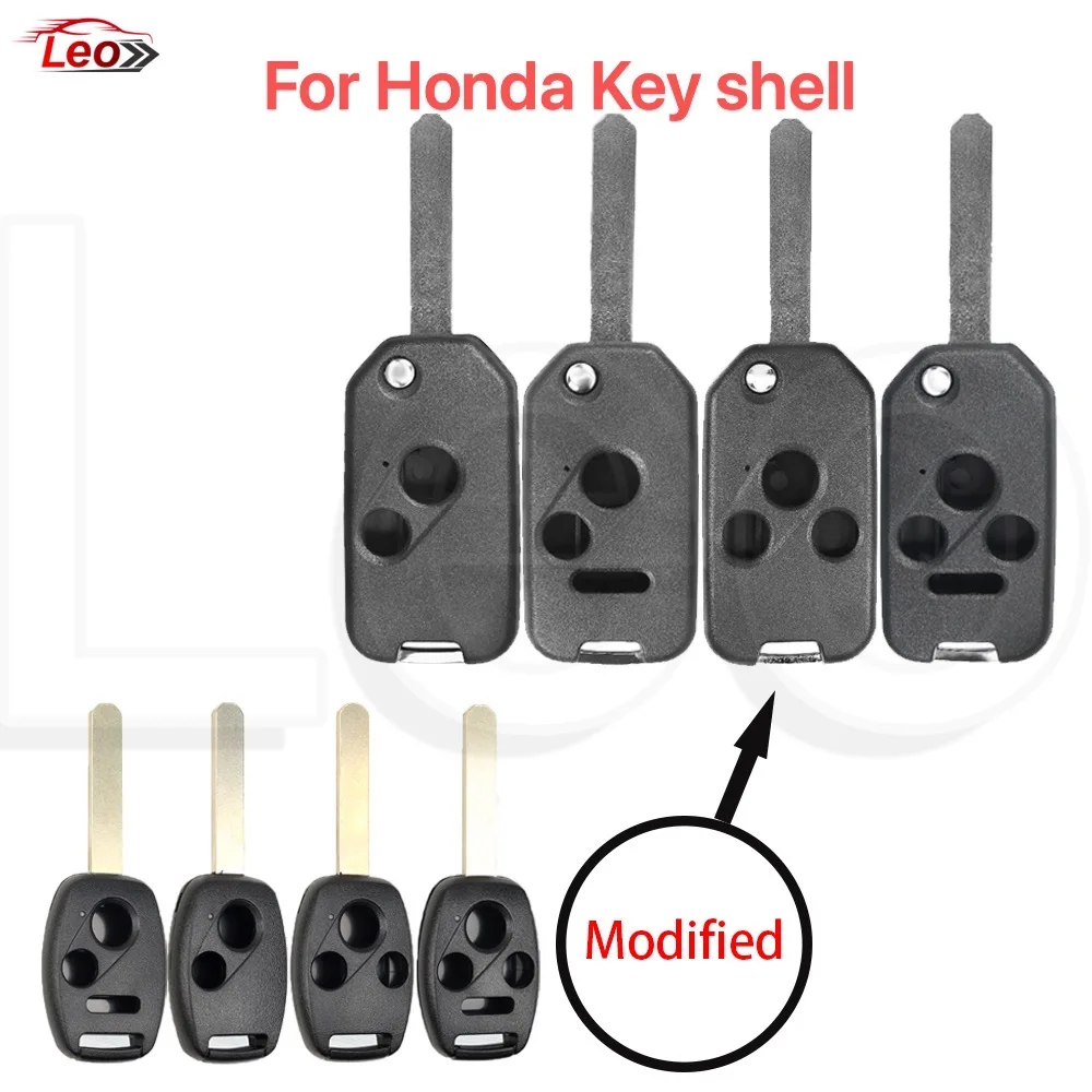 

Модифицированный корпус ключа Leo Honda для Honda Accord CR-V Pilot Civic Insight Ridgeline 2003 2008 2009, брелок 2, 3, 4 кнопки