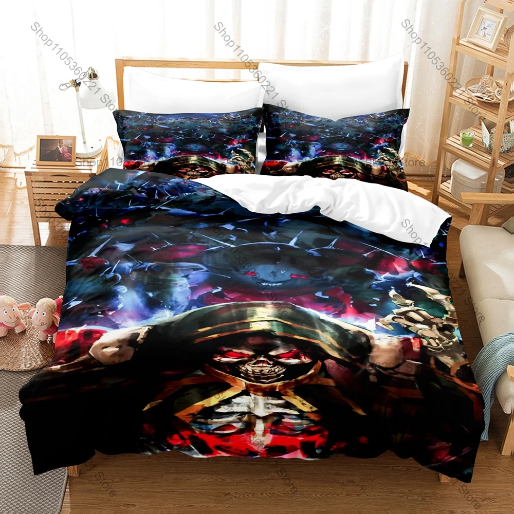 Cool Personality Overlord Anime Theme New Duvet Cover Set Soft Microfiber Bedding With Pillowcases For Single Twin Full Bed Anim
