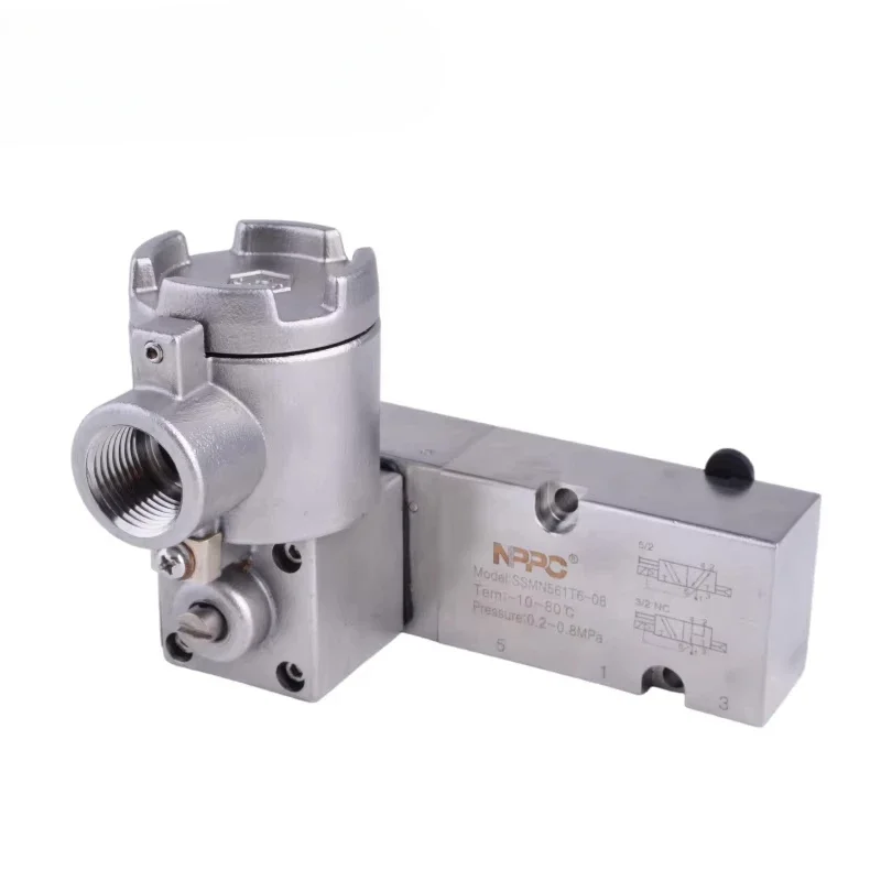 

SSMN561T6-08 NPPC Brand Stainless Steel SUS316 Explosion Proof Solenoid Valve Single Head Port Size 1/4 Namur Type Manual