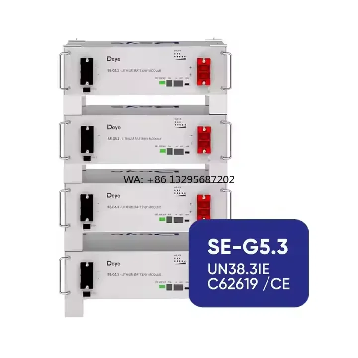 

Deye Lithium Ion Battery SE-G5.3 51.2v 104ah 5.32kwh Lifepo4 Energy Storage Battery